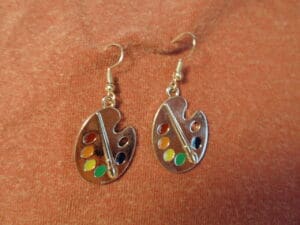 Pallet Silver Drop Earrings