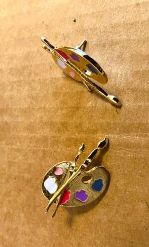 Pallet Gold Stud Earrings